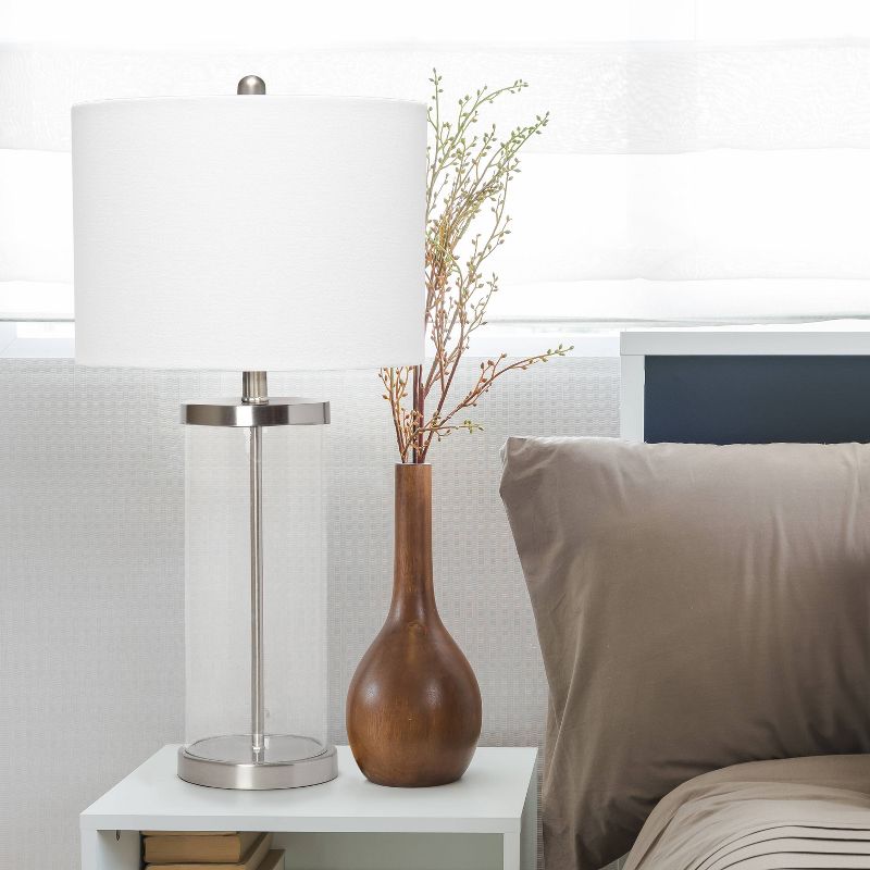 Entrapped Glass Table Lamp with Fabric Shade - Lalia Home, 6 of 10