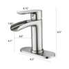 ChicFurnit Bathroom Sink Faucet Waterfall Black Vanity Faucet with Overflow Drain for Trendy Bathrooms, Silver, 15.5"*7.1"*3.5" - 3 of 4
