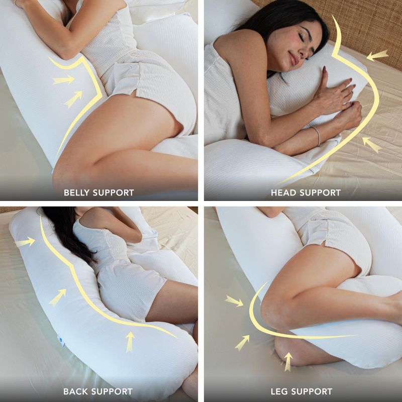 PharMeDoc Pregnancy Pillow, U-Shape Full Body Maternity Pillow, Jersey Cotton Cover, 6 of 9