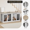 COZONY Large Dog Crate Furniture, Heavy-Duty Kennel with Divider, All-Steel Frame, Farmhouse End Table for Large Breeds - 3 of 4