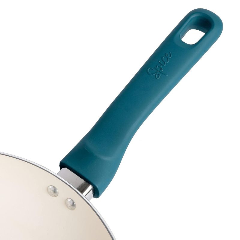 Spice By Tia Mowry 12 Inch Healthy Ceramic Nonstick Aluminum Skillet with Bakelite Handle in Teal, 4 of 6