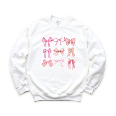 Simply Sage Market Women's Graphic Sweatshirt Coquette Pink Bow Chart