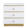 Best Master Furniture,Tambert White Lacquered Side Table with Gold Accents - 3 of 4