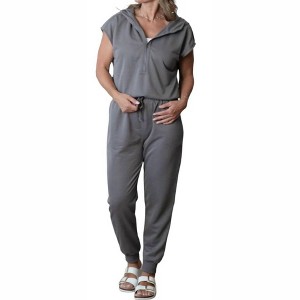 Women's French Terry Hooded Jumpsuit - WISHLIST - 1 of 3