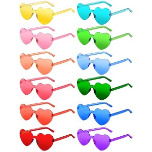Aoibox 12 Pairs Heart Shaped Sunglasses for Women Assorted  display picture 2