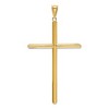 Black Bow Jewelry 14k Yellow Gold X-Large 4mm Hollow Tube Cross Pendant - 3 of 4