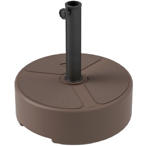 Round Patio Umbrella Base Holder, Heavy Duty Outdoor Umbrella Stand Base, Filled Up to 44lbs with Stand or 40lbs with Water for Garden, Poolside - 1 of 4