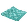 Home Mart Goods Teal Bath Set 3 Piece Anti-Slip Checkered Bathroom Mat, Large Contour Mat & Toilet Seat Lid Cover - 3 of 3