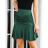 Clearlove Women Ruched Ruffle Short Skirt High Waisted Stretch Pleated Tennis E-Girls 90s A-Line Mini Skirt - 2 of 4
