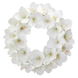 Nearly Natural 24-in Amaryllis Artificial Wreath - 1 of 1