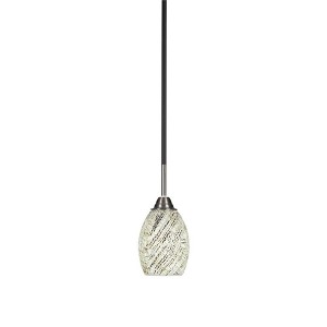 Toltec Lighting Paramount 1 - Light Pendant in  Matte Black/Brushed Nickel with 5" Natural Fusion Shade - 1 of 1
