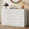 Heynemo 7 Drawer Dresser, 47'' Wide Modern Chest of Drawers with Gold Knobs, Wooden TV Stand Storage Organizer for Bedroom, Living Room, White - 2 of 4