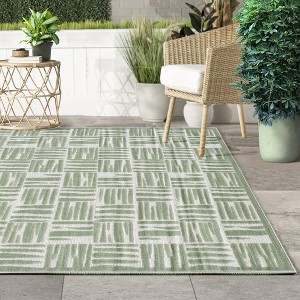 Maxax Non-Slip Turkish Unfaded High-Low Indoor/Outdoor Area Rug For Patios, Deck, Porch Or Entryway - 1 of 4