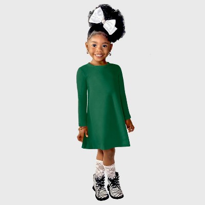 City Threads Long Sleeve Soft 100% Cotton Baby Rib Long Sleeve Dress - USA-Made for Girls/Baby/Toddler
