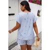 I am a Fashion Junky Heart Print Plus Size Two Pieces Strip Loose Sets - 4 of 4