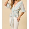 Women's Blouse With Smocked Waist - Saints & Hearts - 2 of 4