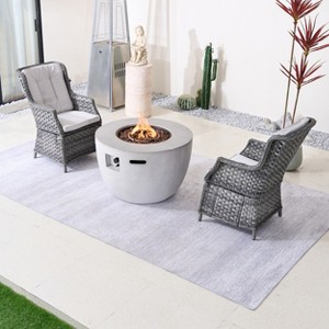 Moda Furnishings 3-Piece Wicker Aluminum Outdoor Fire Pit Set With Cushions - 1 of 4