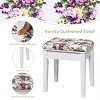 Tangkula Makeup Table Set w/Cushioned Stool for Girl Women Vanity Dressing Table Set White - 4 of 4