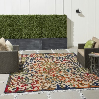 Nourison Aloha 7' x 10' Multicolor Flat Woven Indoor/Outdoor Rug
