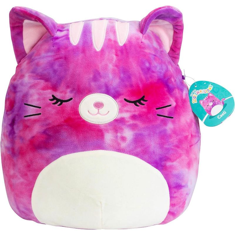 Squishmallows 14" Caeli The Pink Tie Dyed Cat - Official Kellytoy Plush- Soft and Squishy Plush Toy - Great Gift for Kids, 1 of 4