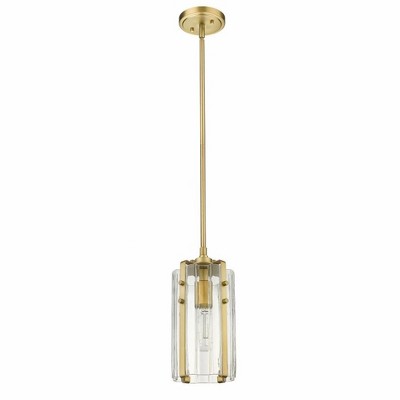 Transitional 5.5'' Polished Nickel Mini Pendant with Clear Glass Shade