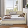 CAVINAS Full Size Upholstered Tufted Bed Frame, Sofa Bed Frame with Comfortable Backrest and Armrests, Velvet Fabric Bed for Bedroom, Living Room - 3 of 4
