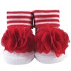 Hudson Baby Infant Girls Socks Boxed Giftset, Red White Stripe, One Size - 3 of 4