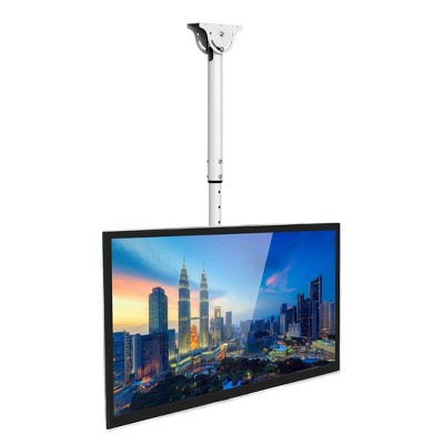 Mount-It! TV Ceiling Mount Bracket, Adjustable Height Full Motion, Tilting and Swiveling for Flat Panel & Plasma TVs, Fits 22 - 75 Inch TVs, White