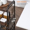 QingMoon Kitchen Cart with Storage, 3 Tier Rolling Kitchen Island Cart with 2 Sliding Fruit Basket and Side Hooks for Dining Room - 2 of 4