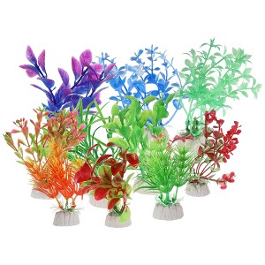 Unique Bargains Aquarium Decorations Fish Tank Artificial Plants 10 Pcs - 1 of 4