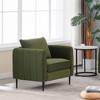 TiramisuBest Mid-Century Modern Velvet Accent Chair, Comfy Single Armchair with Metal Legs, Stylish Sofa Chair for Living, Bedroom, Green - 3 of 4