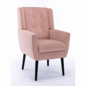 29.5"Modern Soft Velvet Material Ergonomics Accent Chair,Pink - 1 of 4