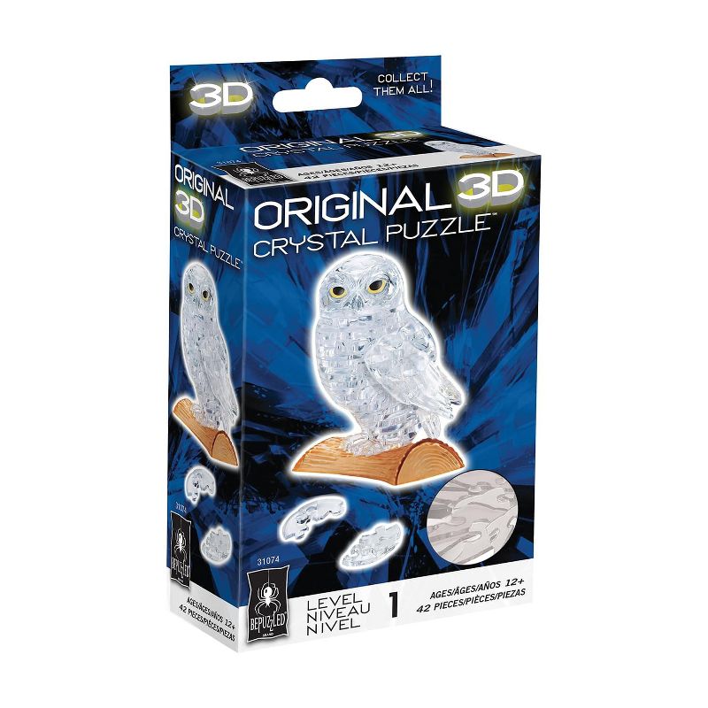University Games White Owl 42 Piece 3D Crystal Jigsaw Puzzle, 2 of 4