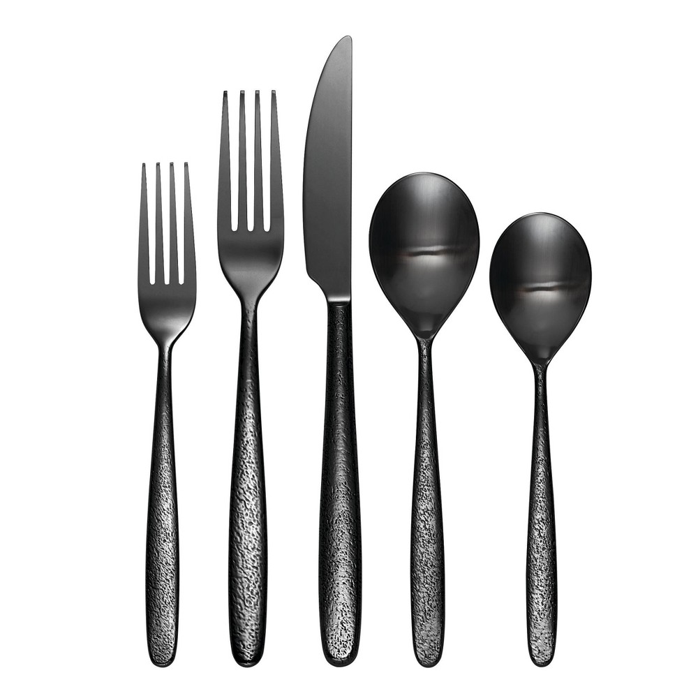 Photos - Cutlery Set Oneida 20pc Storm Flatware Set PVD Black 