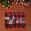 Unique Bargains Christmas Place Mats Linen Red Black White 13"x17.7" 2Pcs - 2 of 4