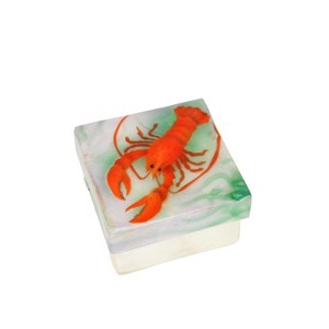 Beachcombers Capiz Box Lobster Design 3 x 1.5 x 3 Inches. - 1 of 2