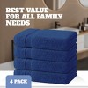Wealuxe Premium Bath Towels Set of 4 - 100% Ring Spun Cotton 650GSM, Extra Absorbent, Soft Towels for Bathroom, Shower, Hotel, Spa - 27x54" - 3 of 4