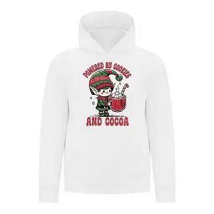 Everyday Kids Christmas Collection Powered by Cookies and Cocoa Pullover Hoodie – Holiday Sweatshirt - White - 1 of 1