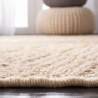Beige Geometric Flat Woven Sisal 3' x 5' Area Rug