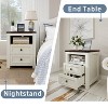 Vipbear Night Stand with Charging Station Rustic 18 Inch Bedside Table with 2 Storage Drawers and Open Shelf,Modern Wood End Table for Bedroom - 4 of 4