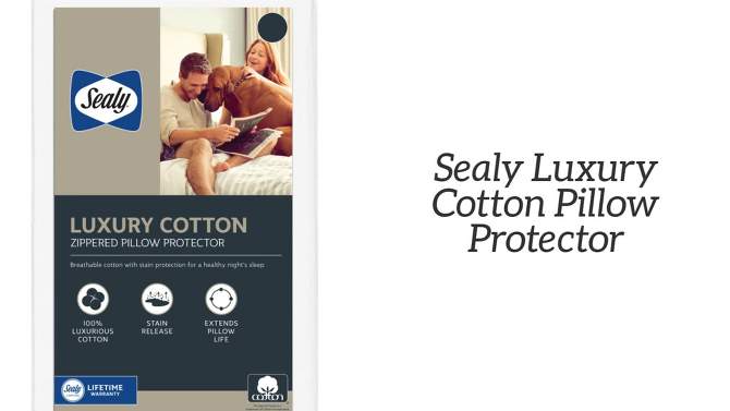 Sealy Luxury Cotton Pillow Protector, 2 of 8, play video