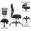 Emma and Oliver 400 lb. Big & Tall Black Mesh Executive Swivel Ergonomic Office Chair - 3 of 4