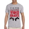 Men's V is For Video Games Funny Saying Valentine's Day Adult Shirt Tee T-Shirt Heather Grey - 3 of 4