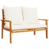 vidaXL Garden Sofa Bench Cream White, Natural Wood - 2 of 2
