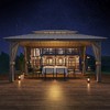 YARDSIGHT Hardtop Gazebo, Aluminum Frame Permanent Pavilion with Curtains and Netting,Double Roof,Designed for Garden, Lawns, Patio - 2 of 4