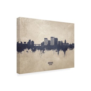 Trademark Fine Art -Michael Tompsett 'Boise Idaho Skyline Concrete' Canvas Art - 1 of 4