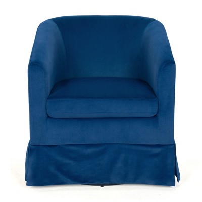 Vynxaria 27.36" Wide Swivel Accent Chair - Blue