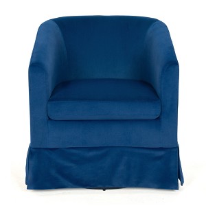 Vynxaria 27.36" Wide Swivel Accent Chair - Blue - 1 of 4