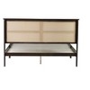 DOMETOUR Queen Size Rubber Wooden, Solid Wooden Bed with Rattan Headboard, Enhanced by Support Feet,Espresso - 2 of 4
