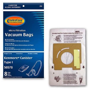 EnviroCare Replacement Micro Filtration Vacuum Cleaner Dust Bags made to fit Kenmore Style 50570 Type I Vacuums 8 Bags - 1 of 4